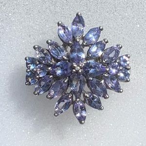 Tanzanite Genuine Gemstone Ring Set In 925 Sterling Silver